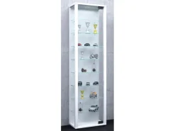ebuy24 Edana Maxi Vitrinenschrank 1 Glastür Glasvitrine mit 8 Glasböden Weiß
