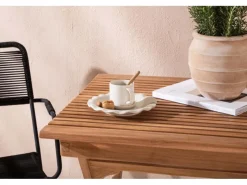 ebuy24 Ghana Gartenset Tisch 2 Stühle Natur Schwarz