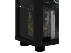 Vitrinen^ebuy24 Lumo Maxi Vitrinenschrank mit LED-Licht 8 Glasböden Schwarz