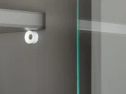 ebuy24 Luzerna Vitrinenschrank mit 3+2 Türen und 3 Schubladen Grau Braun