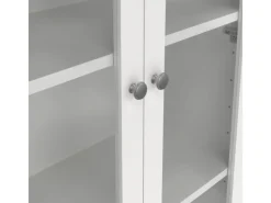 Vitrinen^ebuy24 Madrid Vitrinenschrank 2 Glastüren 3 Schubladen Weiß