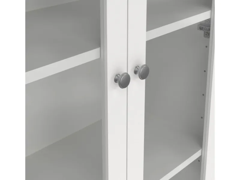 Vitrinen^ebuy24 Madrid Vitrinenschrank 2 Glastüren 3 Schubladen Weiß