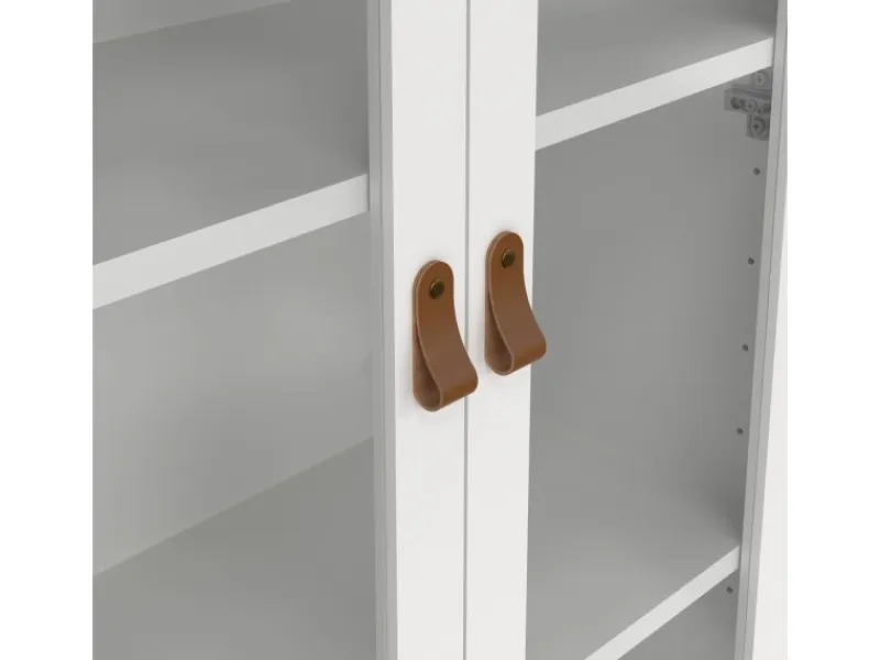 Vitrinen^ebuy24 Madrid Vitrinenschrank 2 Glastüren 3 Schubladen Weiß