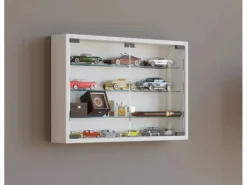 ebuy24 Mandosa M Vitrinenschrank an der Wand Montierte 2 Glastüren Weiß