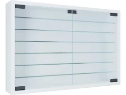 Vitrinen^ebuy24 MandosaXL Glasvitrinen Wandhängend 2 Glastüren Weiß