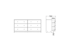 Kommode^ebuy24 Maria Kommode Breit mit 6 Schubladen Schwarz