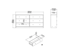 Kommode^ebuy24 Maria Kommode Breit mit 6 Schubladen Schwarz