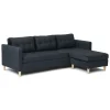 ebuy24 Marino Sofa BA4 Chaiselongue Rechts oder Links Gewendet in Velour Schwarz