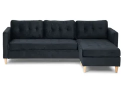 ebuy24 Marino Sofa BA4 Chaiselongue Rechts oder Links Gewendet in Velour Schwarz