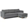 ebuy24 Marino Sofa Chaiselongue Rechts oder Links Gewendet in Samt Grau