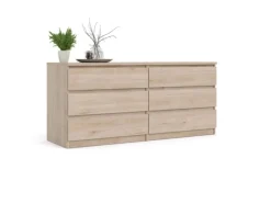 Sideboards^ebuy24 Nada Kommode 6 Schubladen Hickory-Dekor