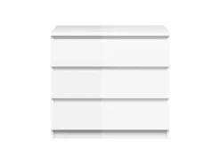 Kommode^ebuy24 Nada Kommode Breit 3 Schubladen Weiss Hochglanz