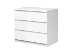 Kommode^ebuy24 Nada Kommode Breit 3 Schubladen Weiss Hochglanz