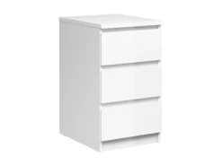 ebuy24 Nada Kommode Schmal 3 Schubladen Weiss Hochglanz