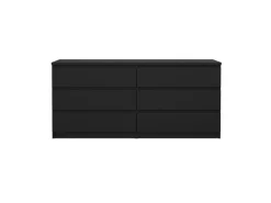 Kommode^ebuy24 Naia Kommode 6 Schubladen Matt Schwarz
