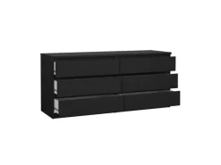 Kommode^ebuy24 Naia Kommode 6 Schubladen Matt Schwarz