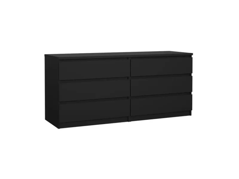 Kommode^ebuy24 Naia Kommode 6 Schubladen Matt Schwarz