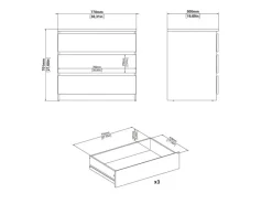 ebuy24 Naia Kommode 3 Schubladen Weiß