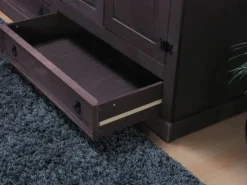 Schränke^ebuy24 New Mexico Kleiderschrank 4-trg mit 2 Schubladen Gebeitzt Wachs