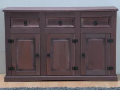 ebuy24 New Mexico Sideboard mit 7 Schubladen und 3 Türen Gelaugt Gewachst