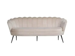 ebuy24 Nice Sofa 3 Personen Velour Beige