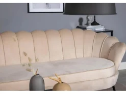 ebuy24 Nice Sofa 3 Personen Velour Beige
