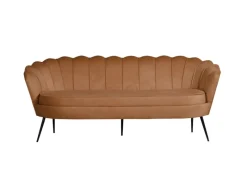 Sofas^ebuy24 Nice Sofa 3 Personen Velour Cognac Farben