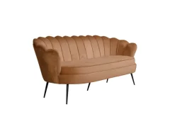 Sofas^ebuy24 Nice Sofa 3 Personen Velour Cognac Farben