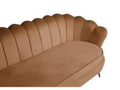 Sofas^ebuy24 Nice Sofa 3 Personen Velour Cognac Farben