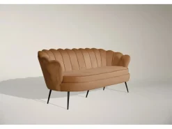 Sofas^ebuy24 Nice Sofa 3 Personen Velour Cognac Farben