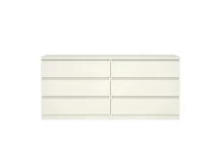 Kommode^ebuy24 Noulan Kommode 6 Schubladen Weißes Esche Dekor