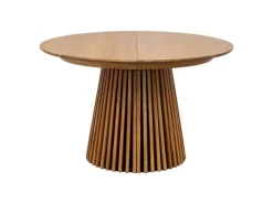 Tische^ebuy24 Osaka Esstisch inkl 2 Zusatzplatten Ø120x120-160-200cm Eiche Furnier