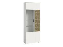 ebuy24 Prisma Vitrinenschrank 2 Türen Weiß