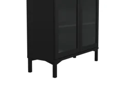 Vitrinen^ebuy24 Roma Vitrinenschrank 2 Türen Matt Schwarz