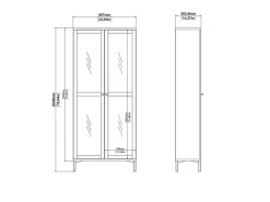 Vitrinen^ebuy24 Roma Vitrinenschrank 2 Türen Matt Schwarz
