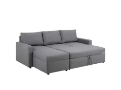 Aufbewahrung^ebuy24 Sander Schlafsofa mit Ottomane Aufbewahrung und Auszug Hellgrau