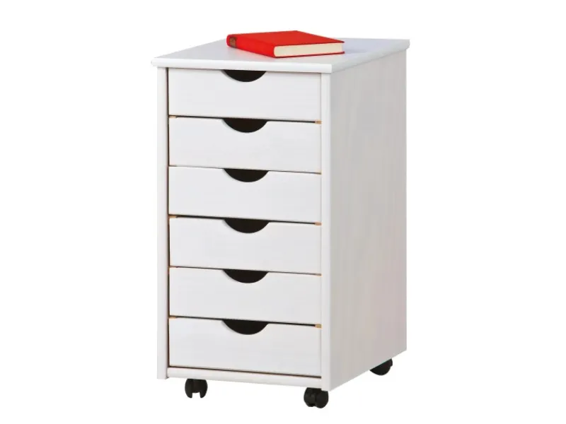 ebuy24 Simra Kommode Rollcontainer 6 Schubladen Weiss