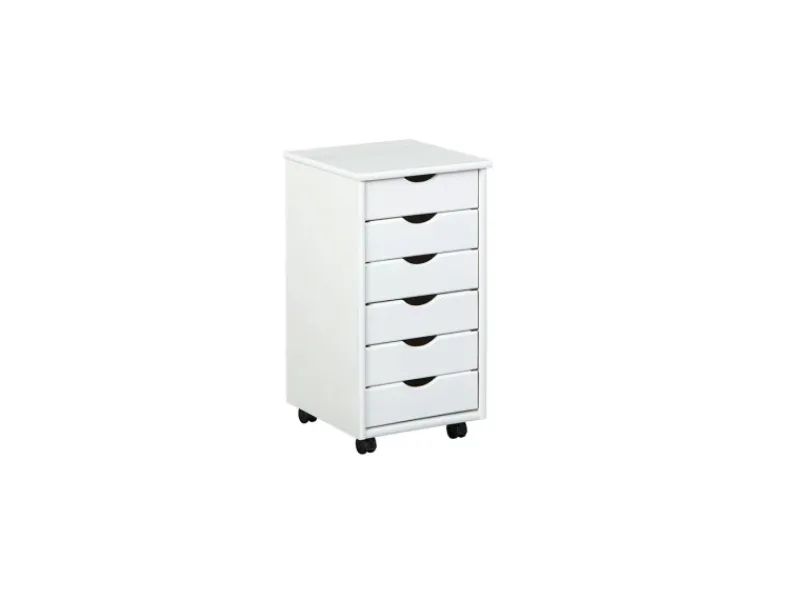 ebuy24 Simra Kommode Rollcontainer 6 Schubladen Weiss