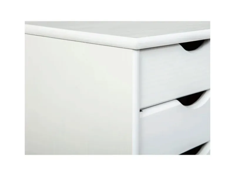 ebuy24 Simra Kommode Rollcontainer 6 Schubladen Weiss