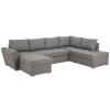 Sofas^ebuy24 Stan Schlafsofa Chaiselong Links LichtGrau