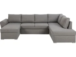 Sofas^ebuy24 Stan Schlafsofa Chaiselong Links LichtGrau