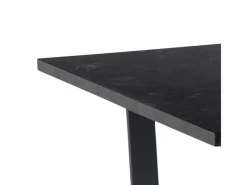 Stühle^ebuy24 Tilst Essgruppe Esstisch mit Schwarzem Marmordruck und 4 Stühlen Samt Beige