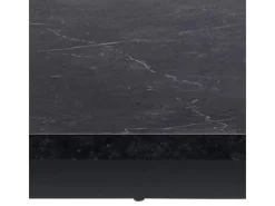 Stühle^ebuy24 Tilst Essgruppe Tisch Schwarz Marmor Print mit 4 Stühlen in Velour Grün