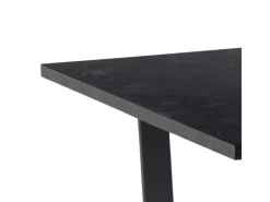 Tische^ebuy24 Tilst Essgruppe Tisch Schwarz Marmor Print mit 4 Stühlen Velour Schwarz