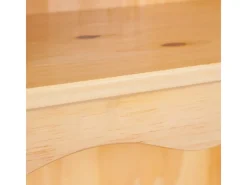 Vitrinen^ebuy24 Toswa Vitrinenschrank 3 Türen 2 Glastüren 3 Schubladen 2 Offene Fächer Natur