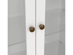 Vitrinen^ebuy24 Venedig Vitrinenschrank 2-Türig mit 2 Schubladen Breite 97 cm Höhe 201 cm Weiß