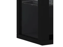 ebuy24 Vitrosa Mini Vitrinenschrank Wandhängend mit 2 Glastüren 8 Glasböden Schwarz