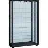 ebuy24 VitrosaMaxi Vitrinenschrank Wandhängend mit Spiegel 2 Glastüren Schwarz