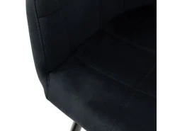 ECD Germany 2er Set Esszimmerstühle Küchenstühle Schwarz aus Samt