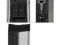 ECD Germany Insektenschutz^Fliegengitter Tür Insektenschutz Schwarz 100 x 210 cm Klebmontage